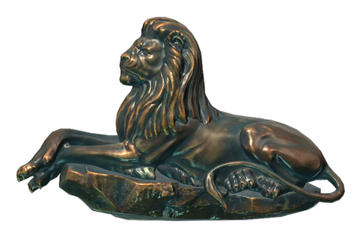 Bronze lion figurine