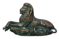 Bronze lion figurine