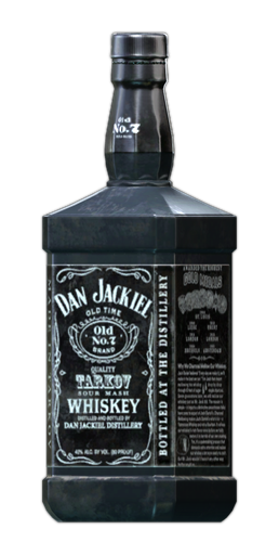 Bottle of Dan Jackiel whiskey