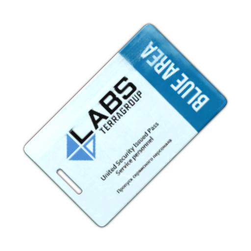 Reprogrammed keycard for A.P.'s apartment lock (Blue)