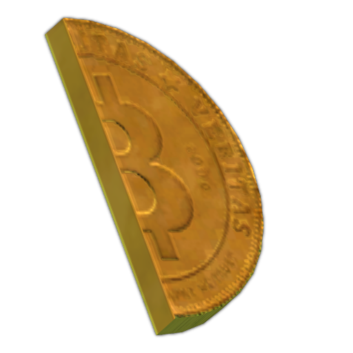 Metà destra di un Bitcoin fisico